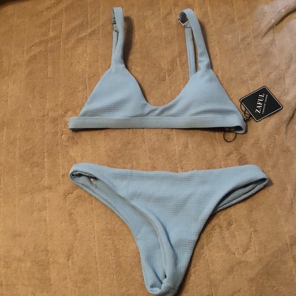 Zaful Other - Sky blue swim suit